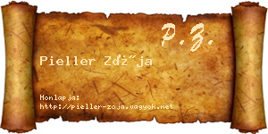 Pieller Zója névjegykártya